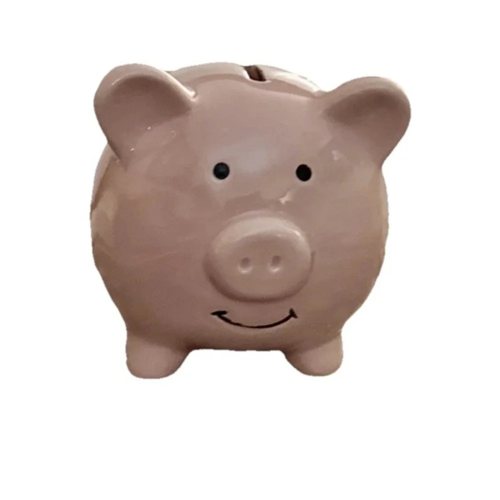 Cute Pink‎ Ceramic Piggy Bank Small Coin Bank Classic Pig Money Box